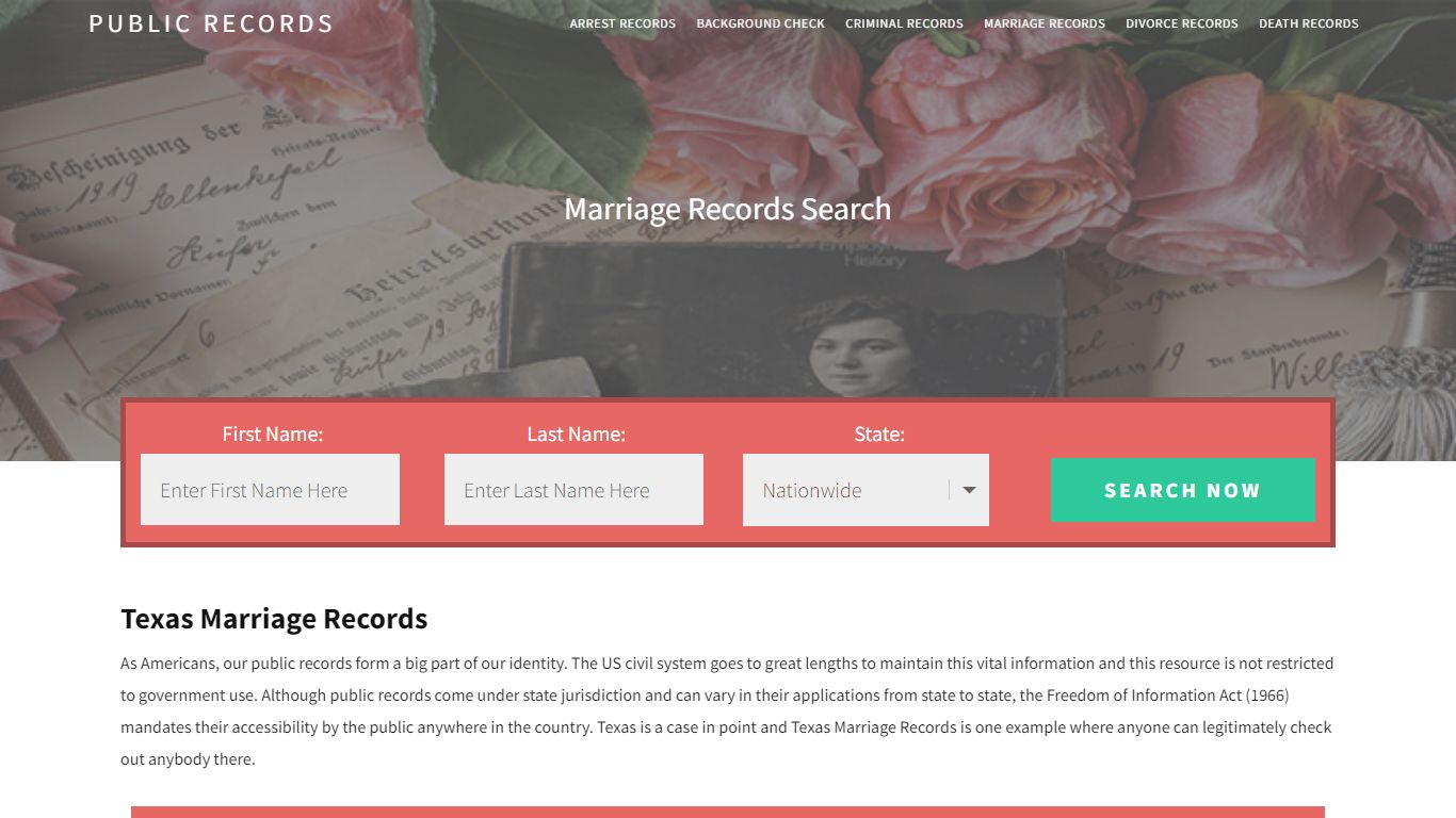 Texas Marriage Records - Public Records